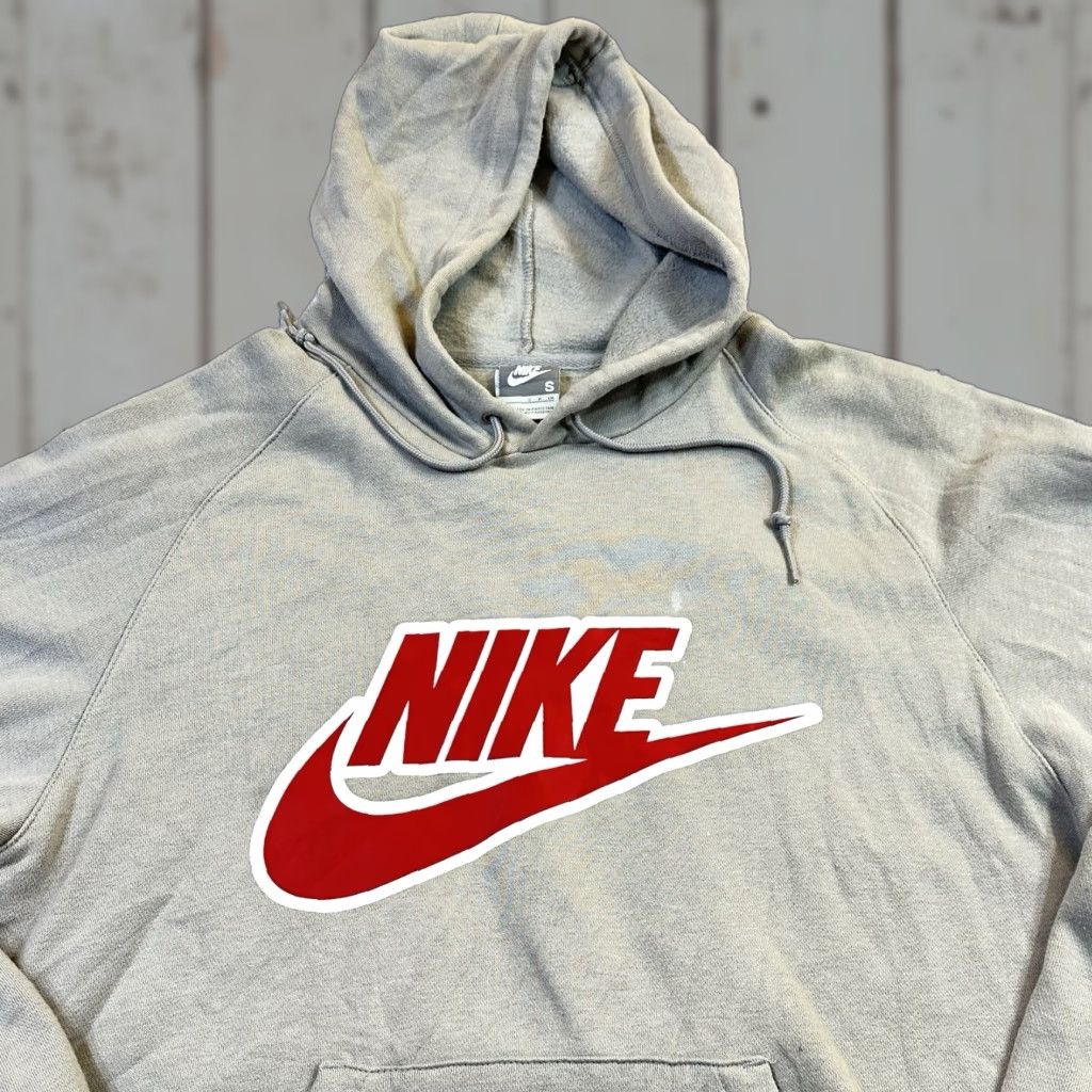 Nike Nike Pro Pullover Hoodie Small Beige Spellout Logo Kangaroo Pocket Mens Hoodie Size US S / EU 44-46 / 1 - 1 Thumbnail