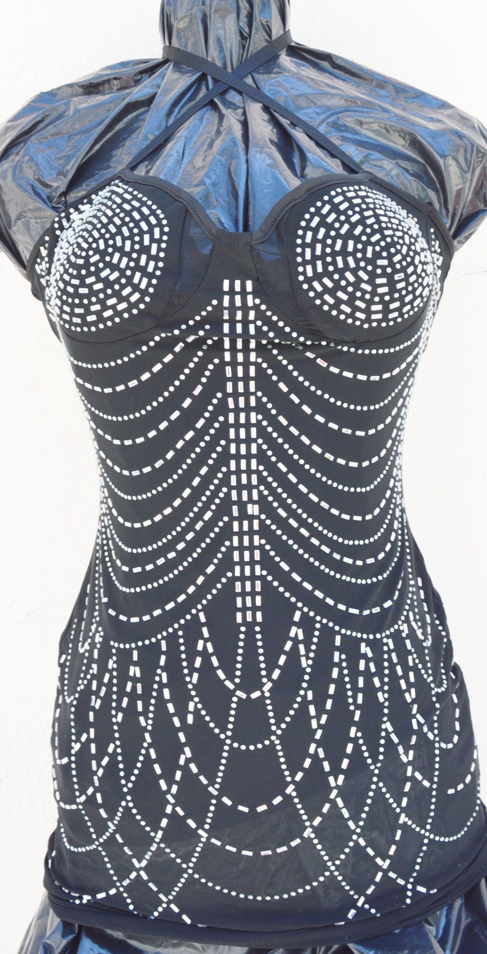 Other MINIDRESS SEQUIN/GLITTER SILVER BLACK STRAPS SUPER STRETCH Size M / US 6-8 / IT 42-44 - 9 Thumbnail