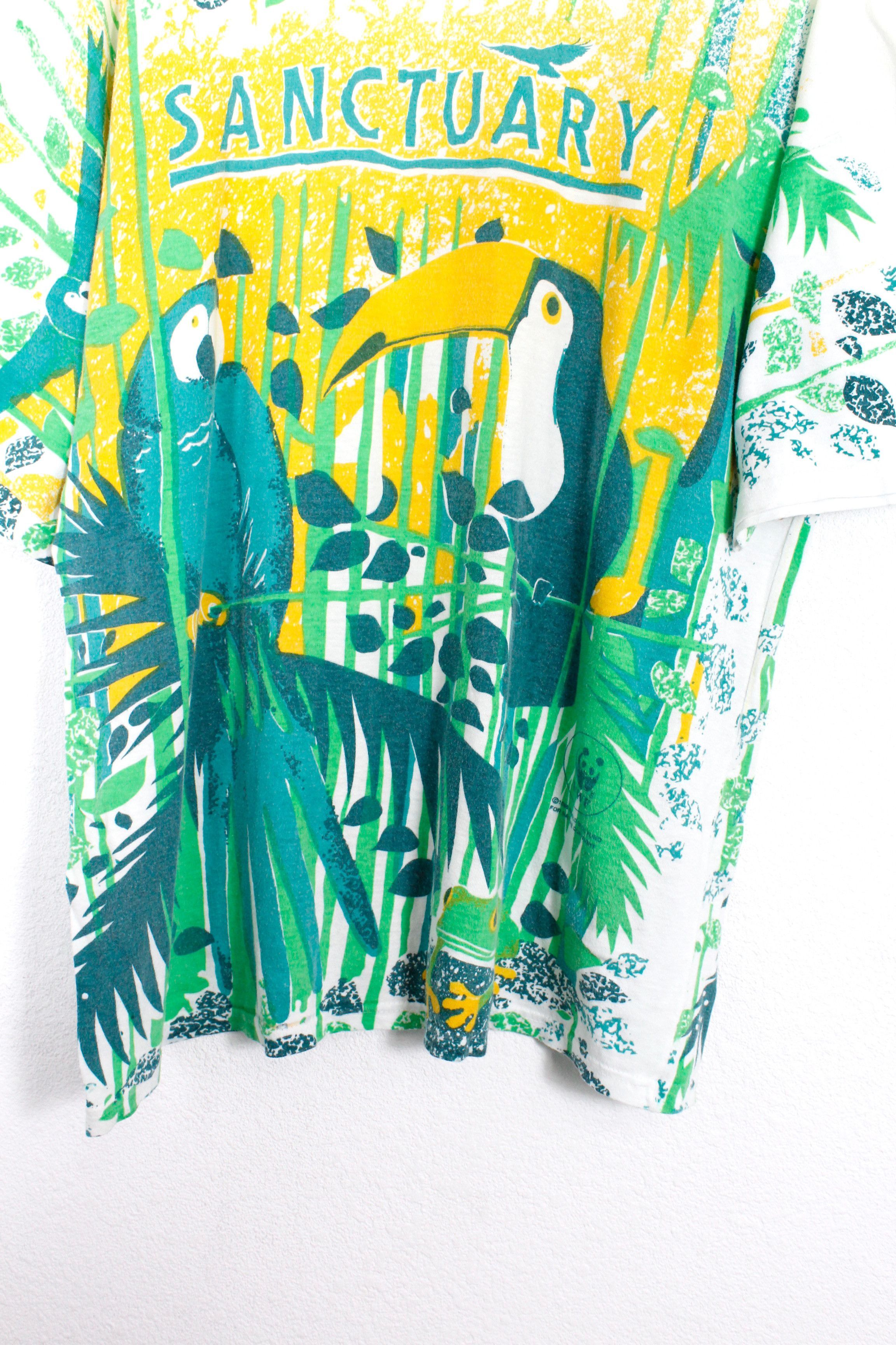 Vintage Vintage WWF Sanctuary All Over Printed Tee Tshirt 90s Size US XXL / EU 58 / 5 - 6 Thumbnail