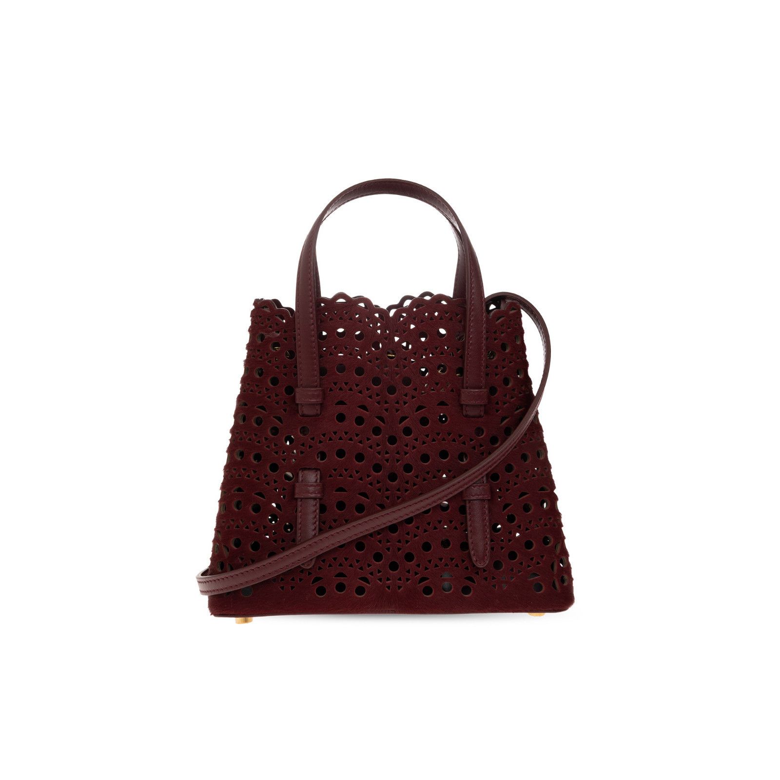 Alaïa Mina 20 Burgundy Leather Top Handle Bag New & Authenti, Women's