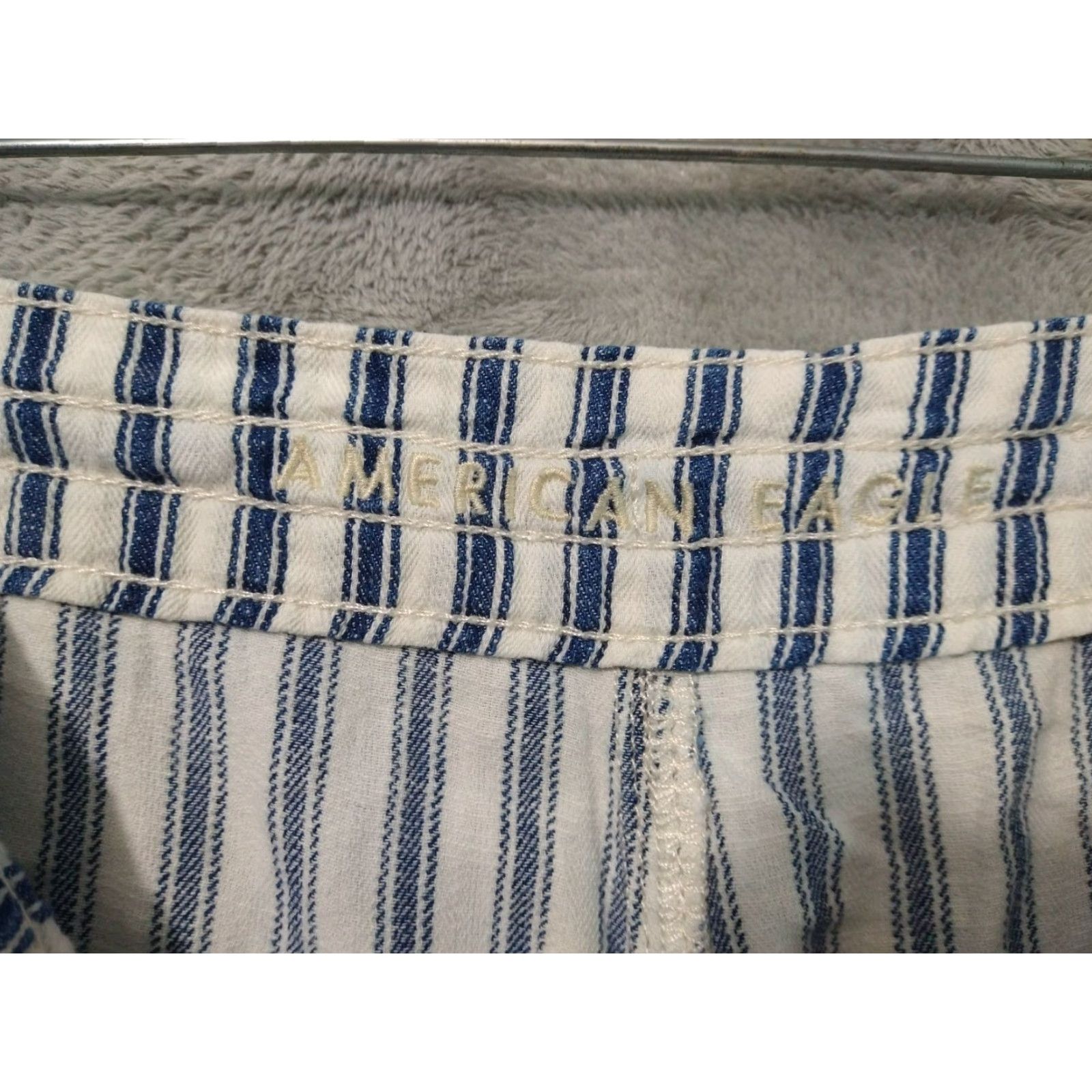 American Eagle Outfitters American Eagle Pants Womens 4 Blue White Striped High Waisted Straight Leg Size 27" / US 4 / IT 40 - 7 Thumbnail