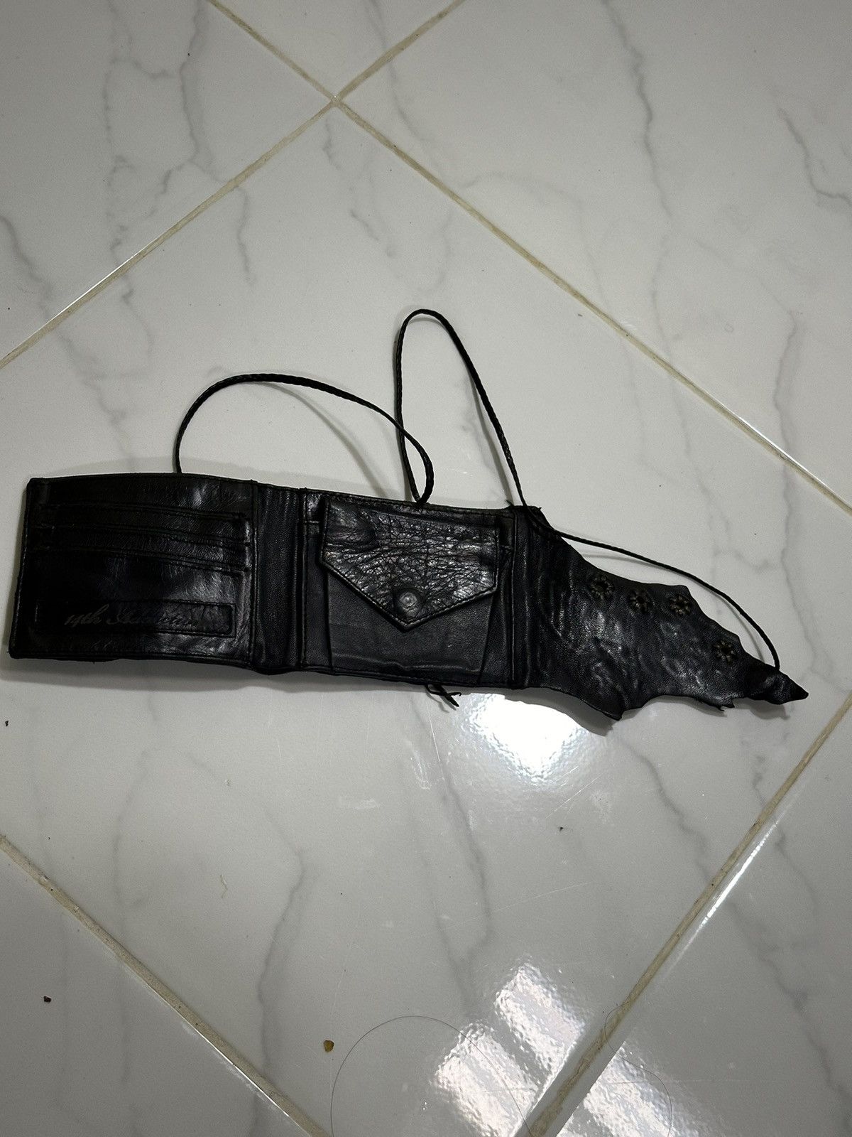 14th Addiction 14th addiction leather wallet punk design Size ONE SIZE - 4 Thumbnail