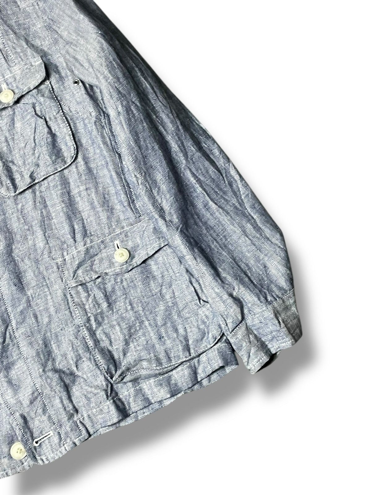 Japanese Brand × Takeo Kikuchi × Vintage Takeo Kikuchi Linen Denim Button Up Shirt (82) Size US XXS / EU 40 - 3 Thumbnail