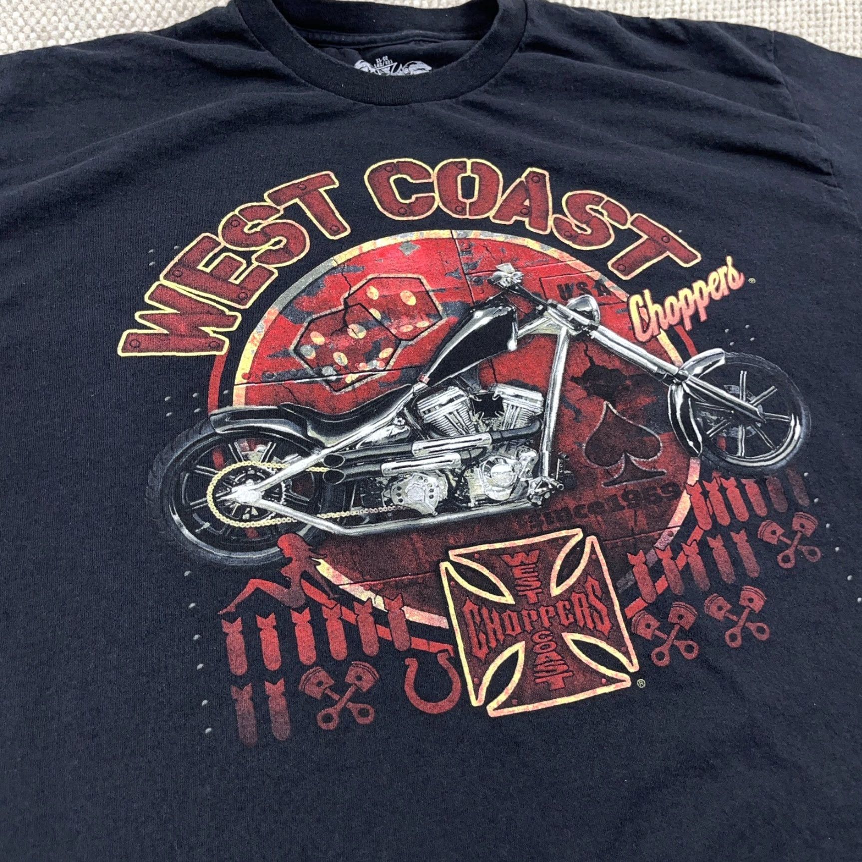 West Coast Choppers VINTAGE West Coast Choppers Shirt Men XL Black Biker Tee Y2K 2000s Iron Cross Size US XL / EU 56 / 4 - 3 Thumbnail