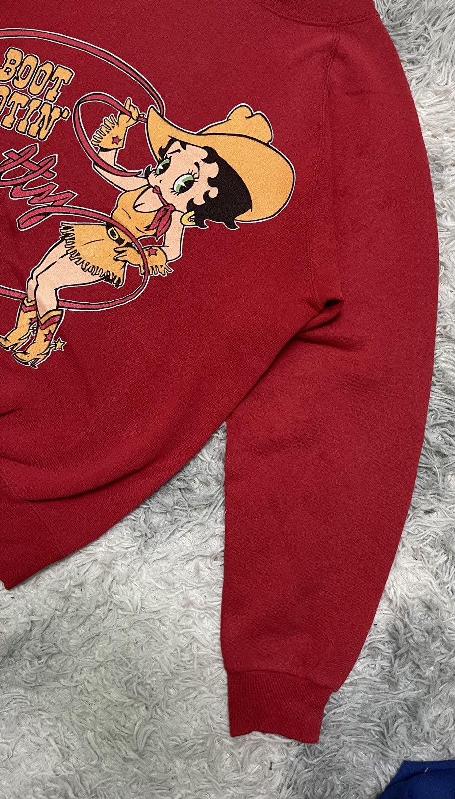Vintage 1993 BETTY BOOP COWBOY MIRROR PRINT SWEATSHIRT RARE DESIGN Size US M / EU 48-50 / 2 - 4 Thumbnail