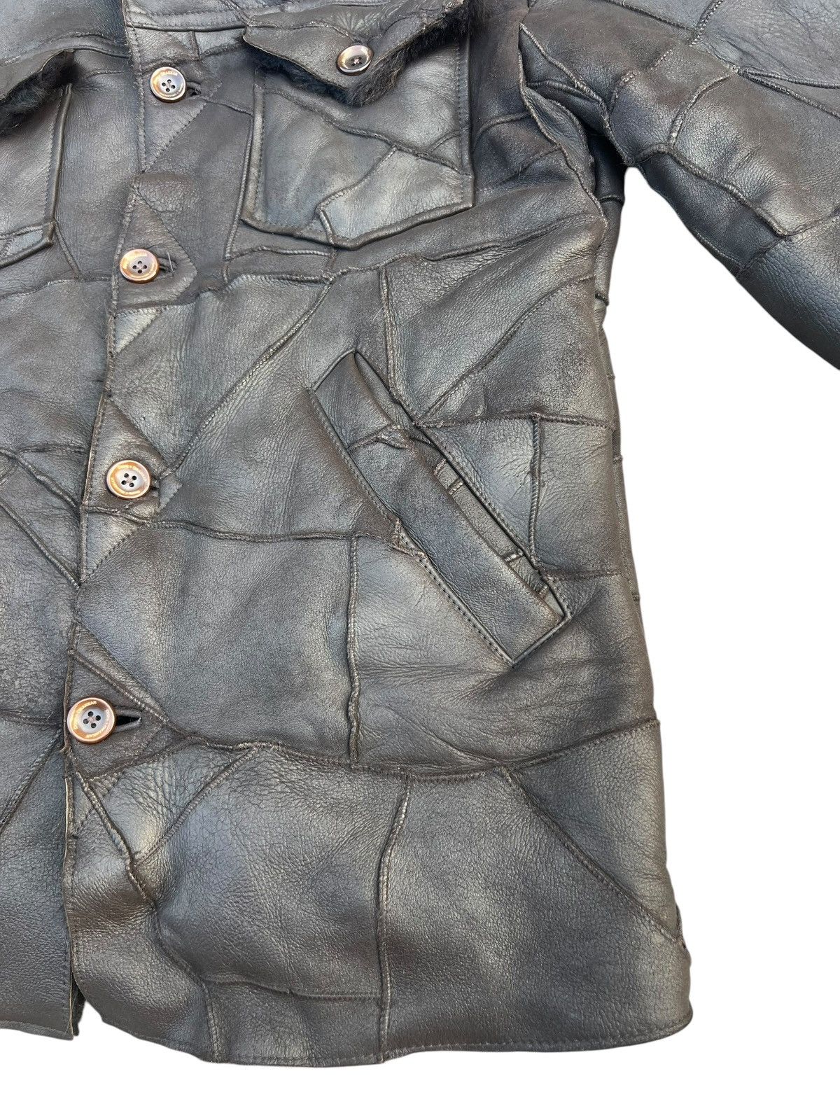 Leather Dope + Drakkar Patchwork Sheepskin Leather Shearling Jacket Size US M / EU 48-50 / 2 - 10 Thumbnail