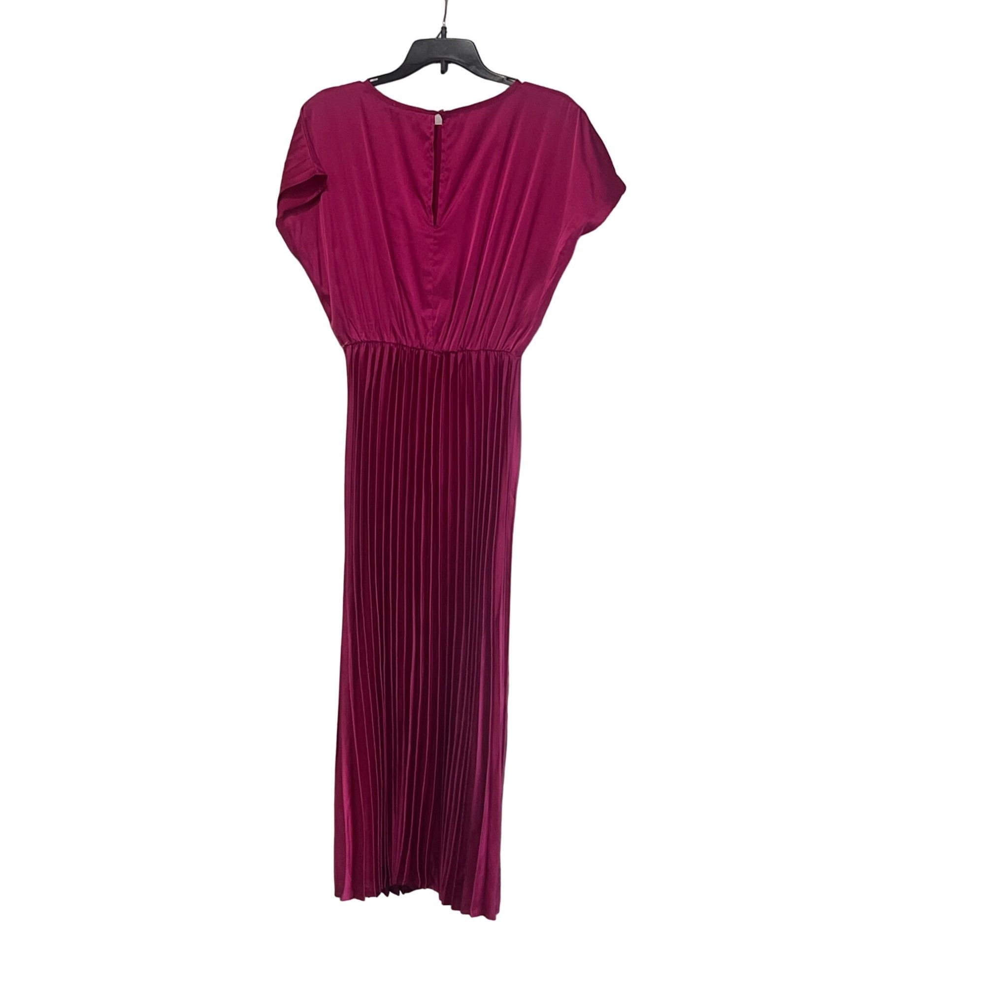 Other Lush Cap Sleeve Pleated Satin Midi Dress, Pink, XS Size XS / US 0-2 / IT 36-38 - 12 Thumbnail