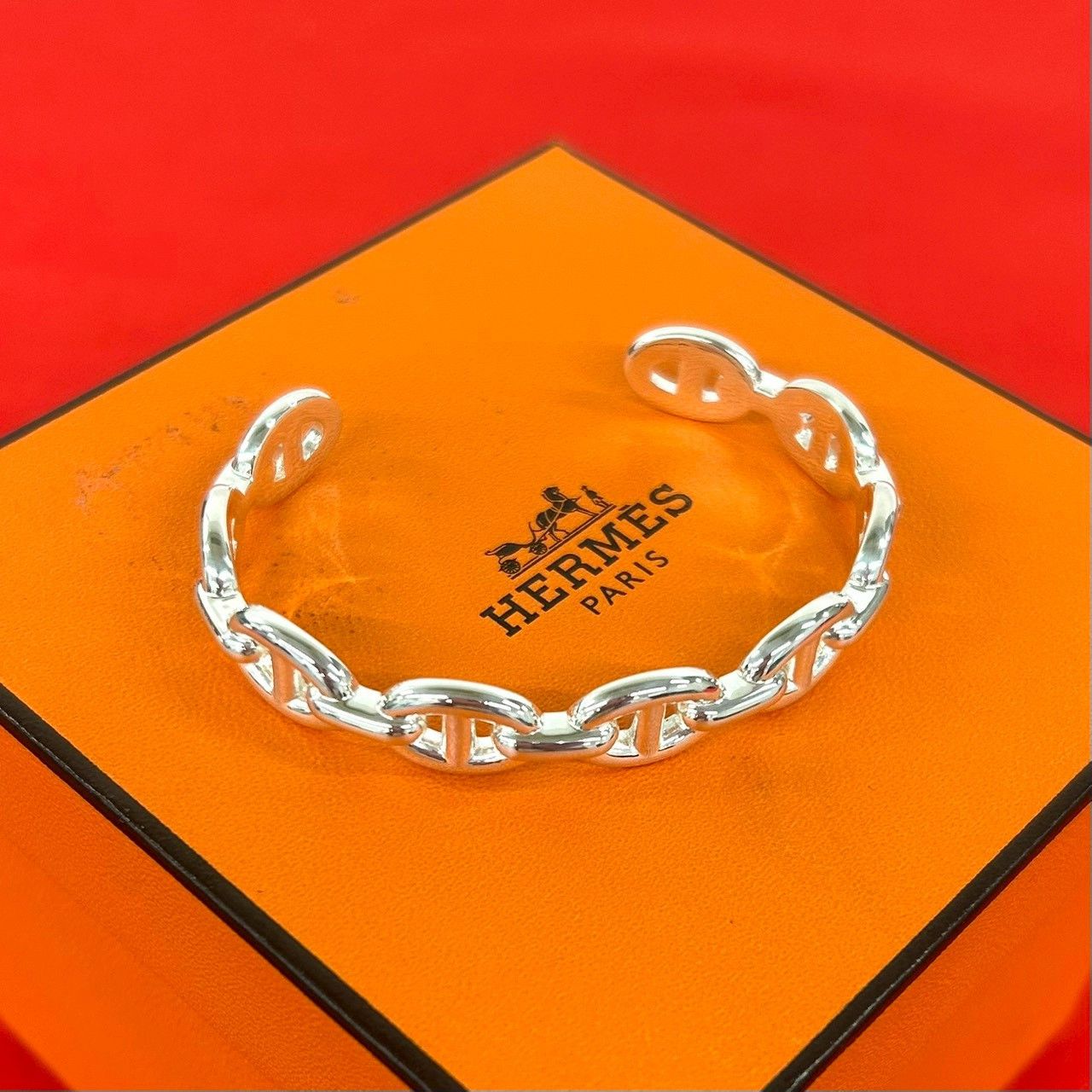 Hermes Hermes Hermes Chaine dAncre Enchainee silver bracelet Precious Metal Bangle DUTY FREE for USA Size ONE SIZE - 1 Thumbnail