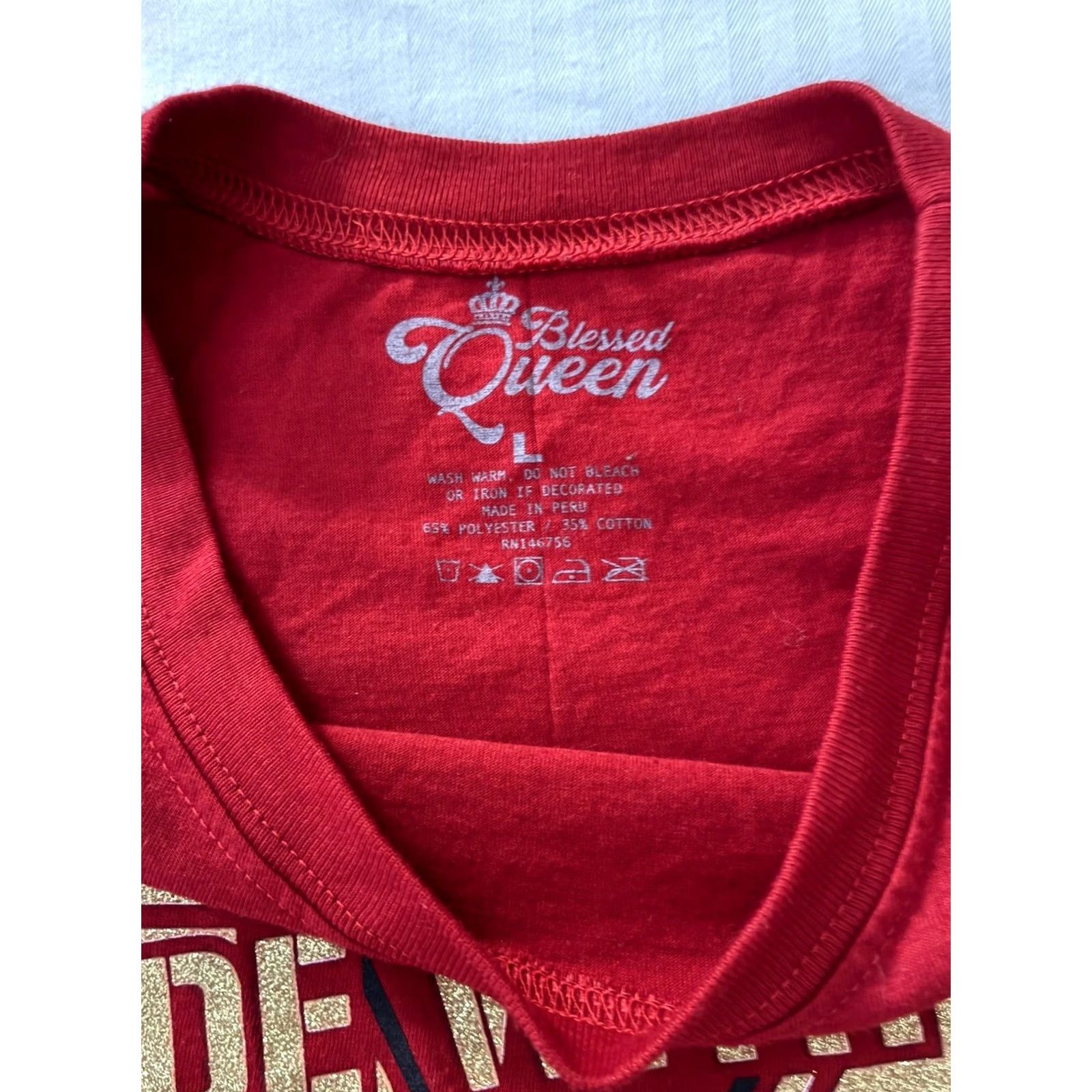 Vintage Blessed Queen Made with Melanin T-Shirt Red Womens L Size L / US 10 / IT 46 - 6 Thumbnail