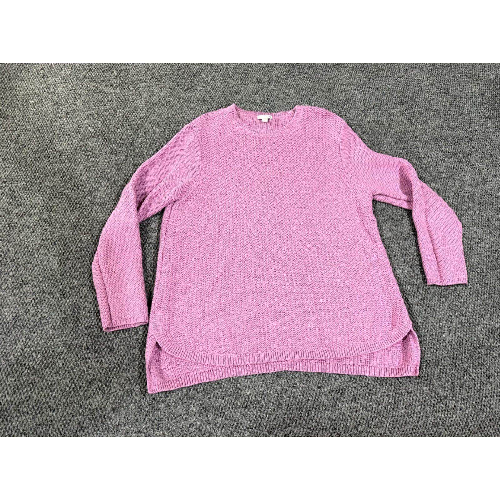 J. Jill J. Jill Sweater Womens L Purple Knit Crewneck Long Sleeve Cotton Blend Pullover Casual Size L / US 10 / IT 46 - 2 Thumbnail
