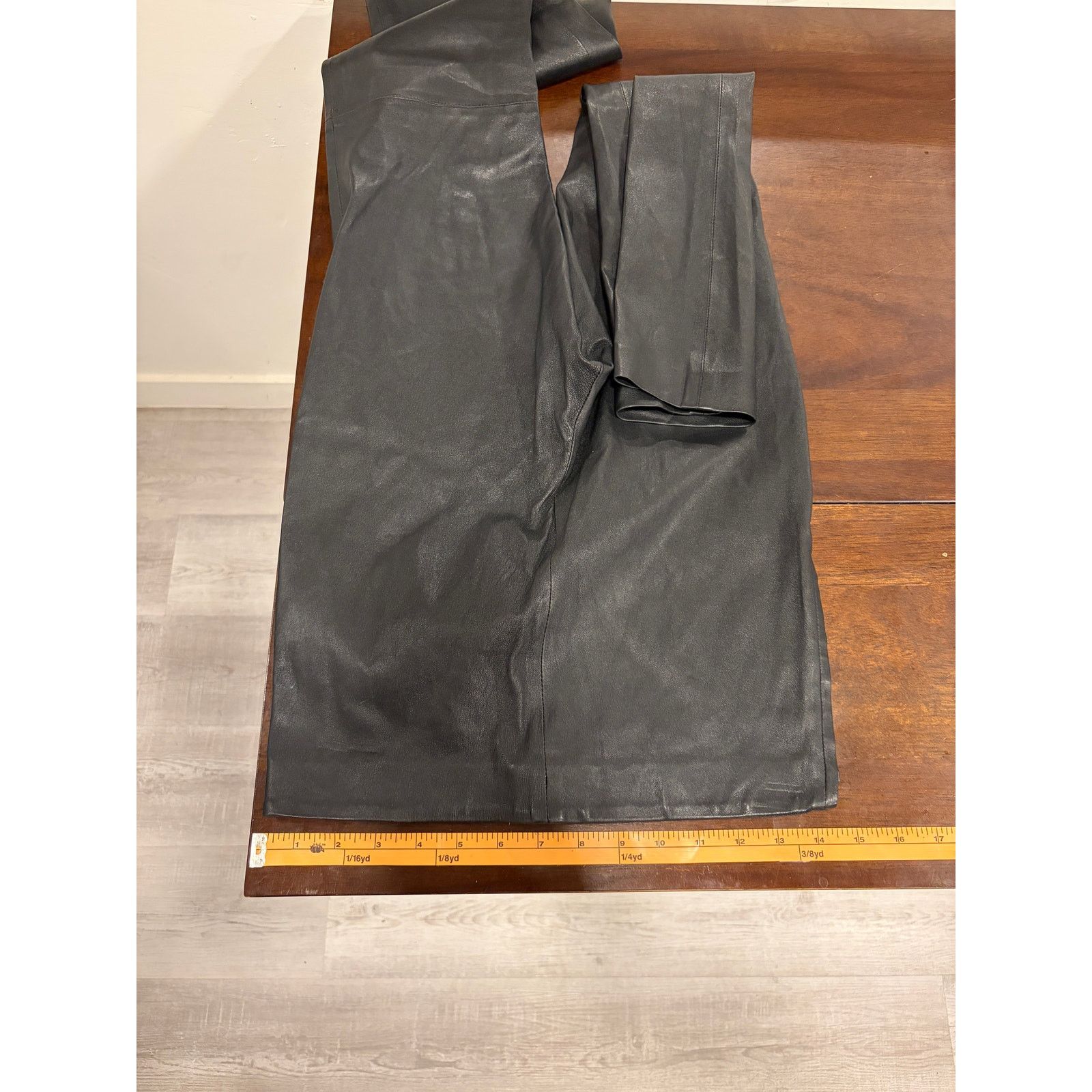 Zara VTG Zara Sheep Leather Straight Pants Womens S Black Y2K Size 26" / US 2 / IT 38 - 10 Thumbnail