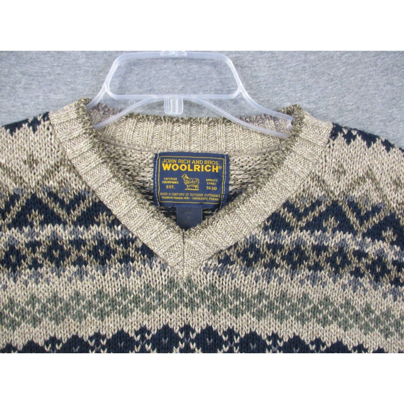 Vintage VINTAGE Woolrich Argyle Sweater XL Men's Blue Made in USA Size US XL / EU 56 / 4 - 2 Thumbnail