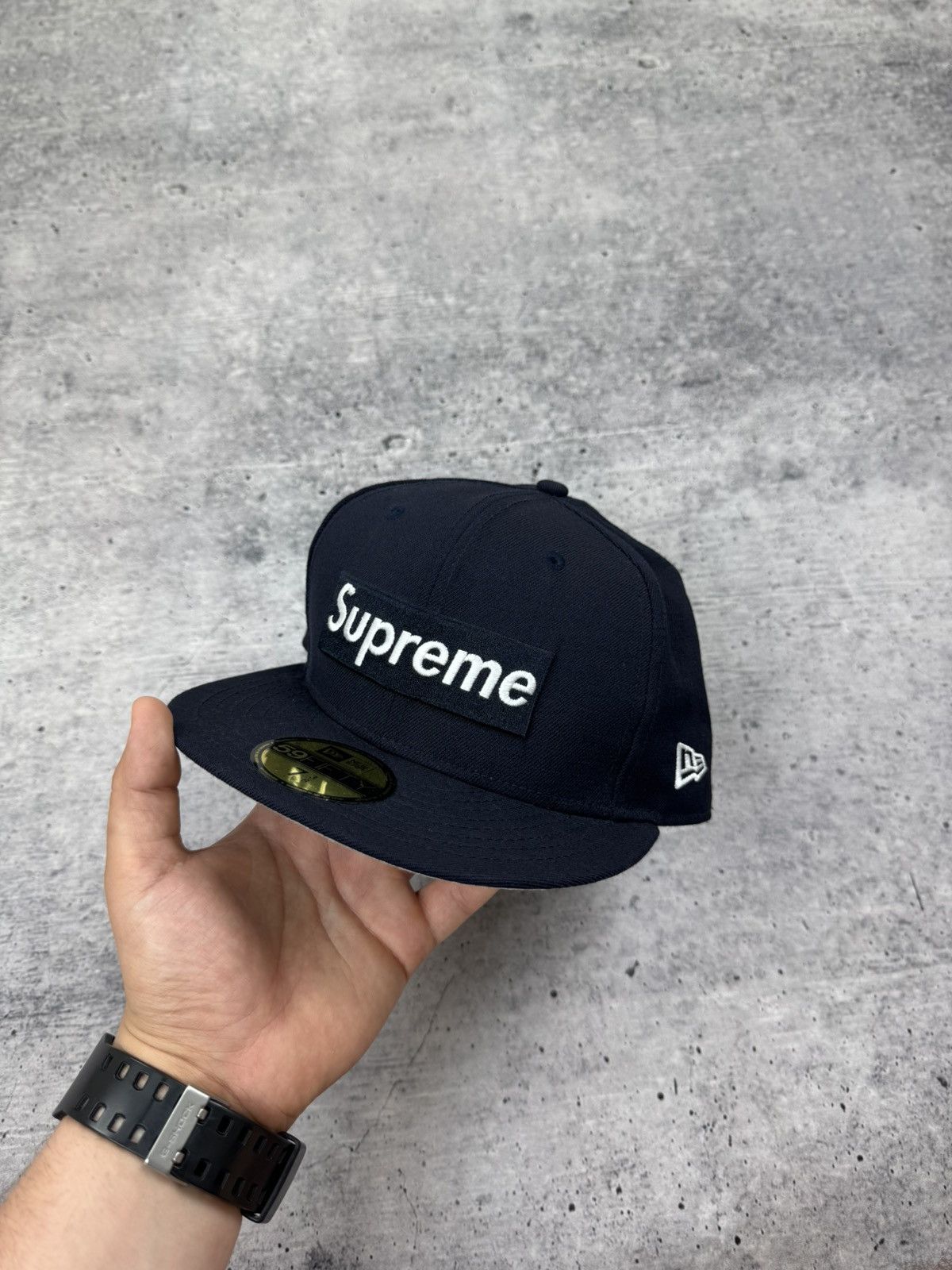 Supreme FW08 Supreme Box Logo New Era 7 3/8 (Burgundy) | Grailed