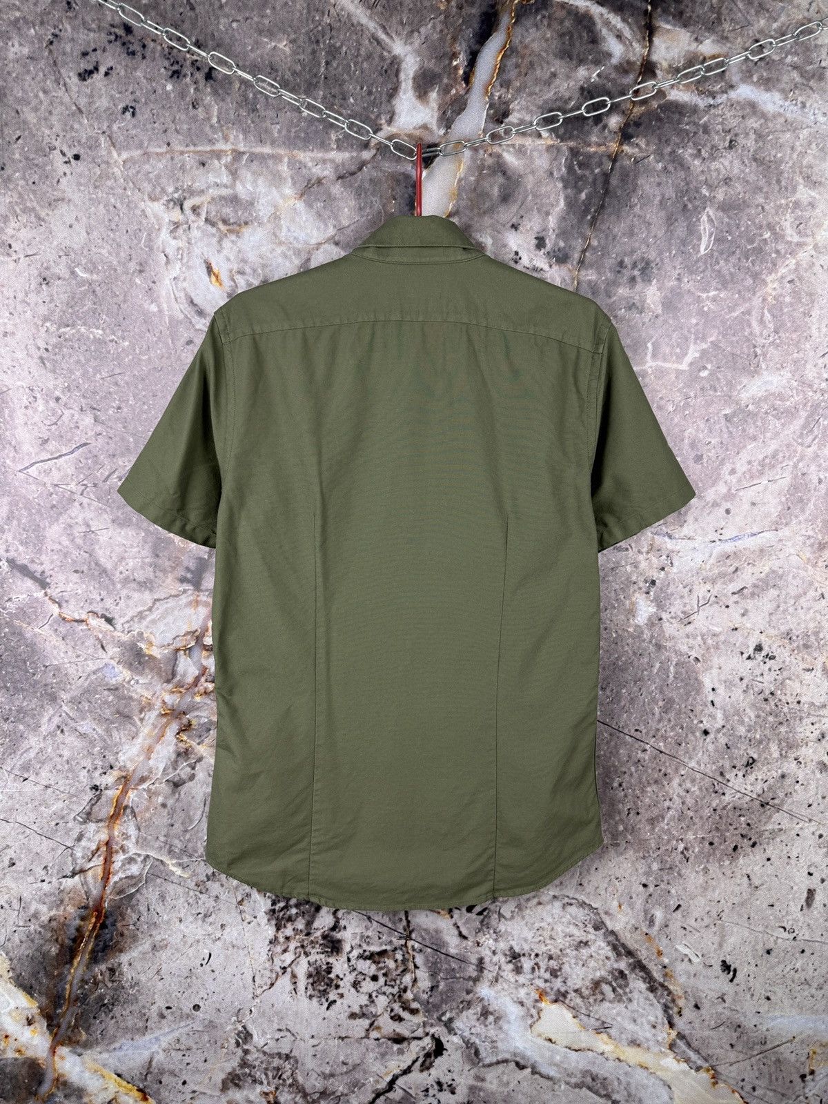 Reiss Reiss Short-Sleeve Button-Down Shirt – Olive Green Size L Size US L / EU 52-54 / 3 - 9 Thumbnail