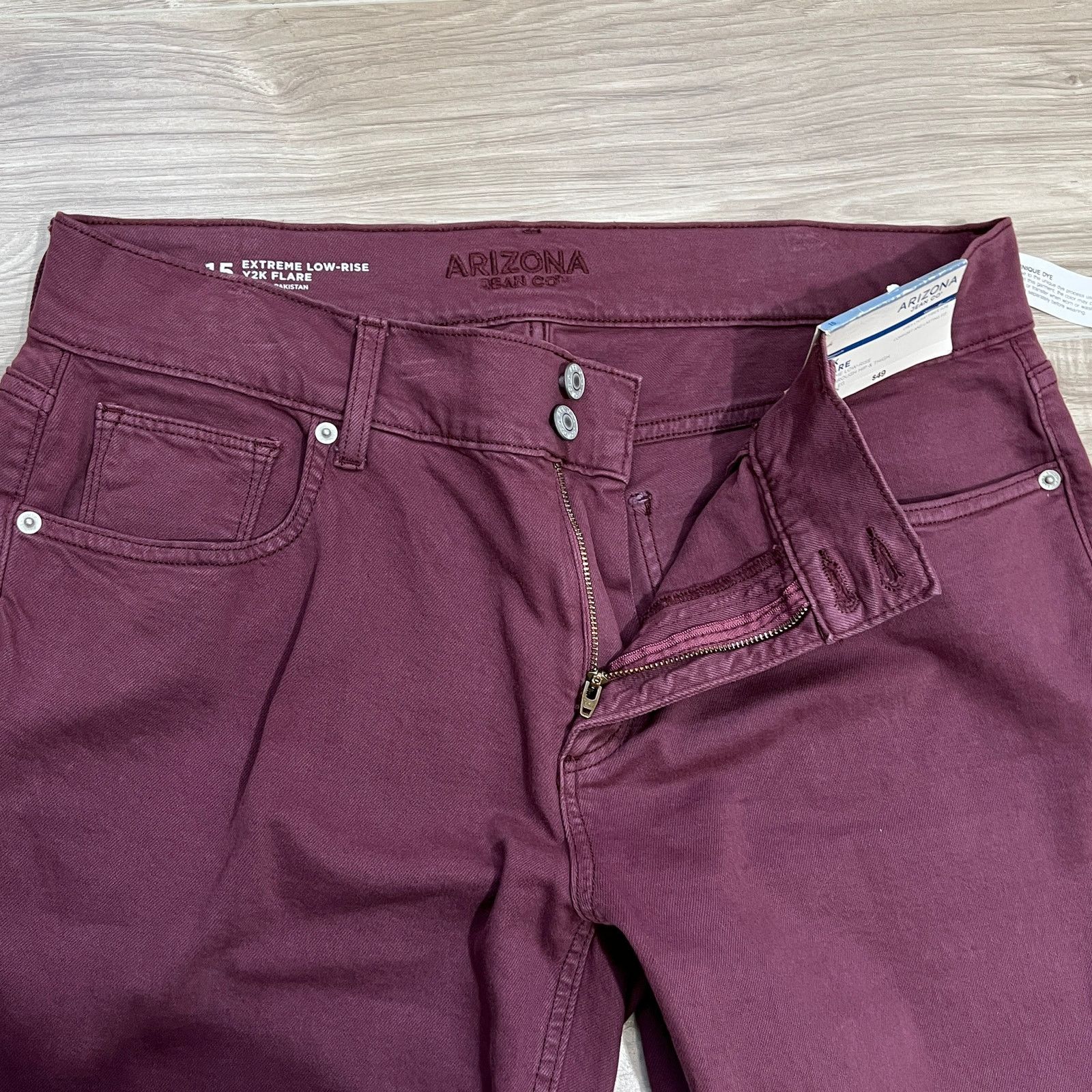 Arizona Jean Co. Arizona Jean Co Y2K Flare Extreme Low Rise Purple Jeans 15 Size 36" / US 14 / IT 50 - 8 Thumbnail