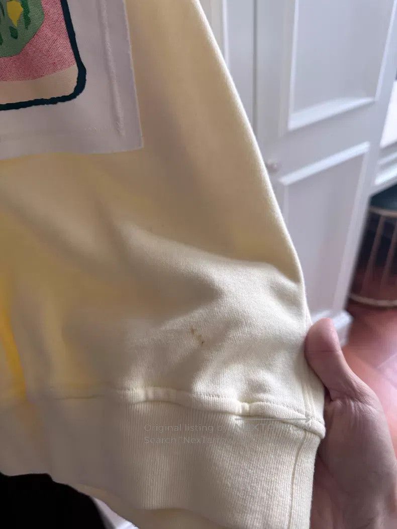 Acne Studios Acne Studios Yellow Sweatshirt with Chest Logo Print Size XXS / US 00 / IT 34 - 3 Thumbnail