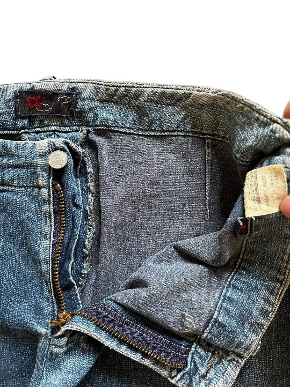 45rpm × Japanese Brand Vintage Japanese 45Rpm Bootcut Rip Blue Wash Jeans Size US 30 / EU 46 - 10 Thumbnail