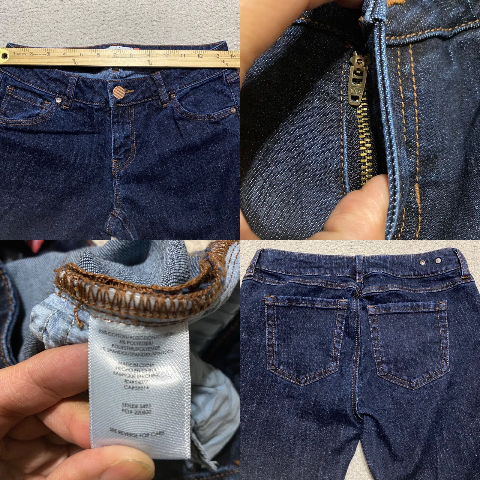 Vintage Cabi Jeans Womens 4 Blue Denim Dark Wash Low Rise Skinny Leg 5-Pocket Design Vintage No Size 27" / US 4 / IT 40 - 8 Thumbnail