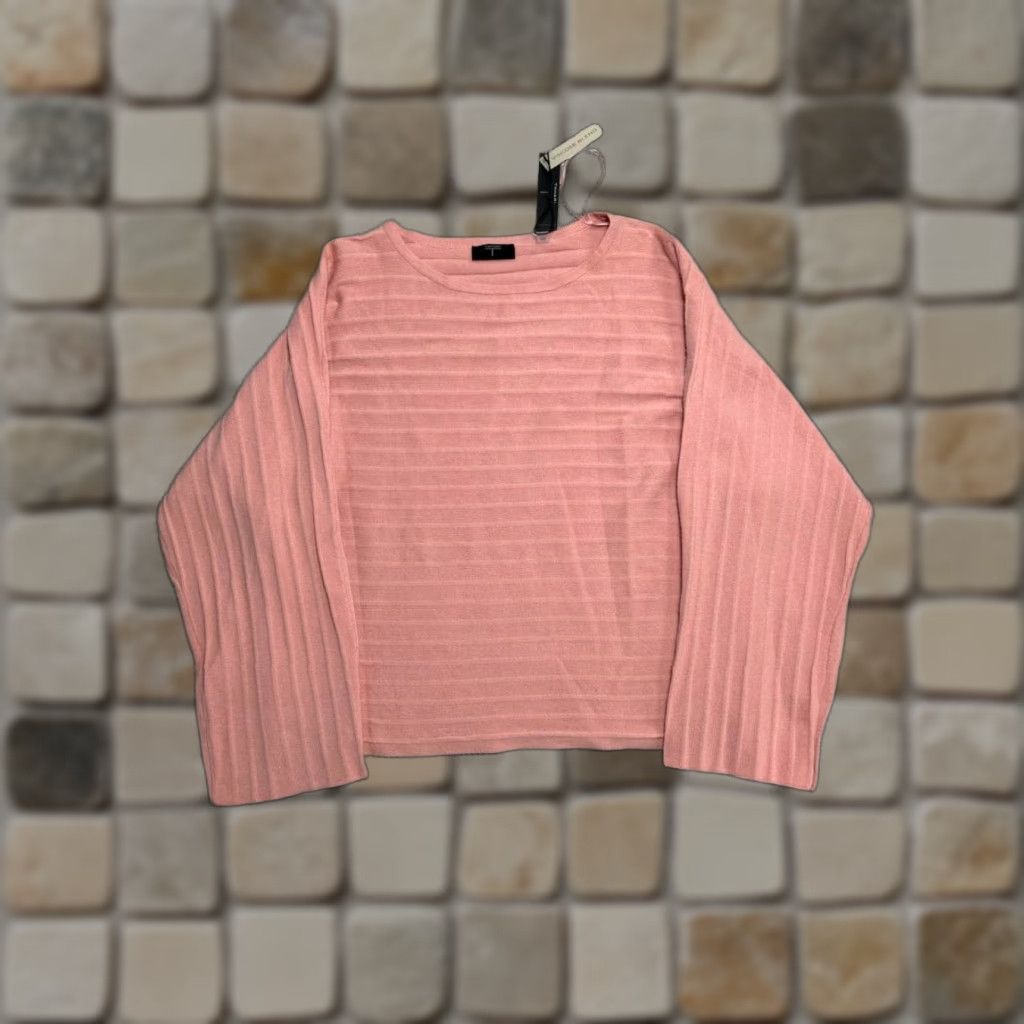 Vintage Tahari Sweater Womens Medium Pink Viscose Blend KnIT Boat Neck Casual Pullover Knit Dolman Sleeve Long Sleeve Size M / US 6-8 / IT 42-44 - 1 Thumbnail