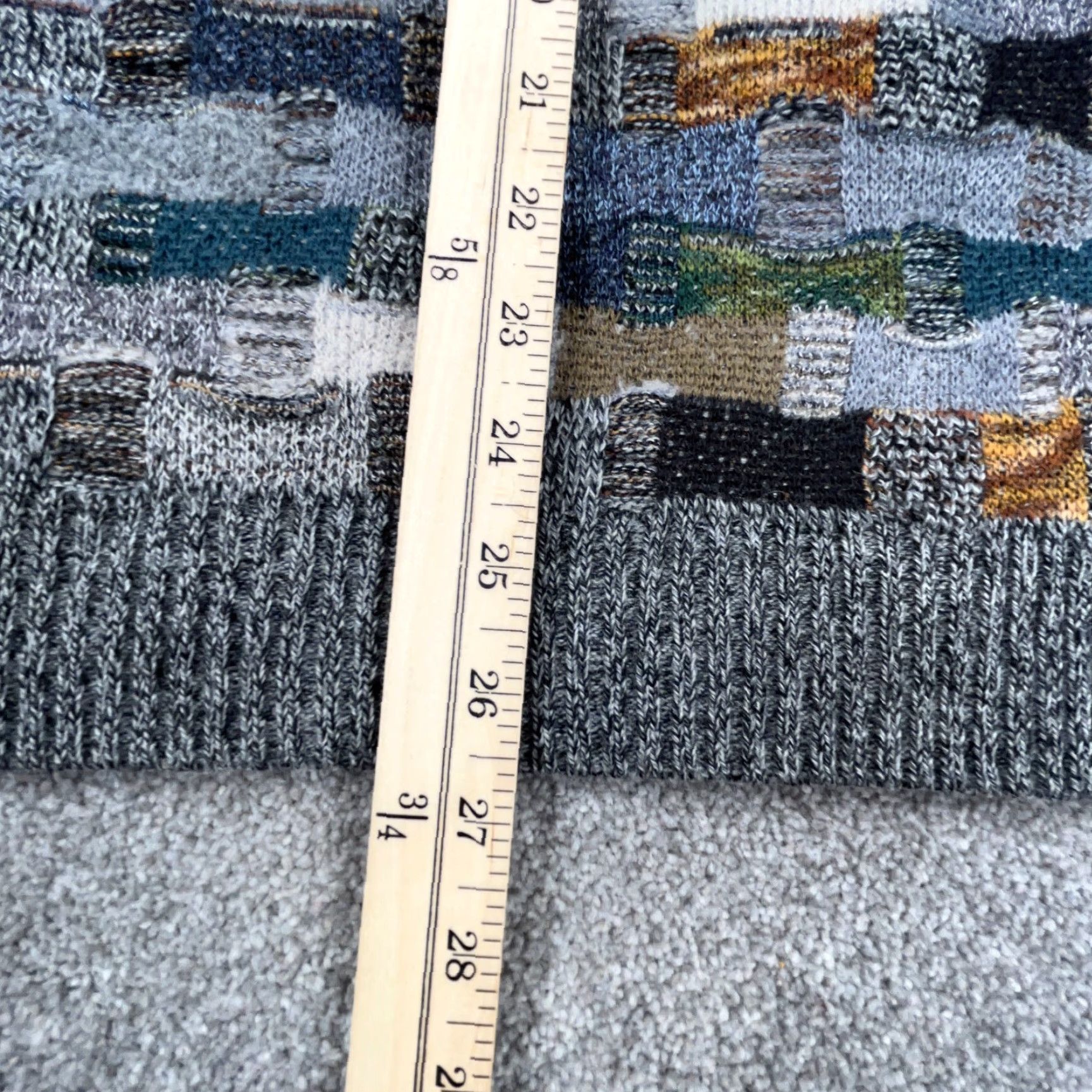 Vintage VINTAGE Grandpa Sweater Men Medium Gray Textured 3D Knit Multi Cosby Wool Sweater Size US M / EU 48-50 / 2 - 7 Thumbnail