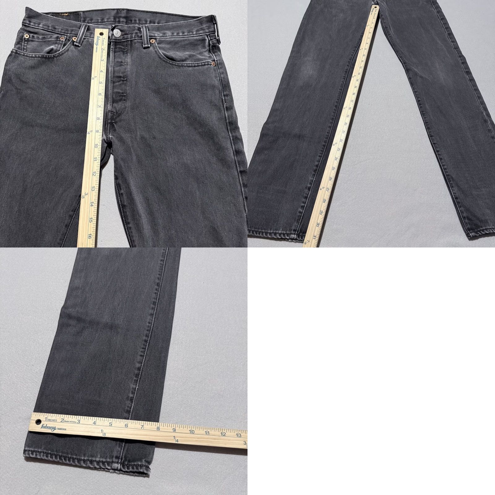 Levi's Levi’s 501 Original Jeans Mens Black Denim Mid Rise Classic Straight 33x31 5-Pocket Design Button US Size US 33 - 9 Thumbnail