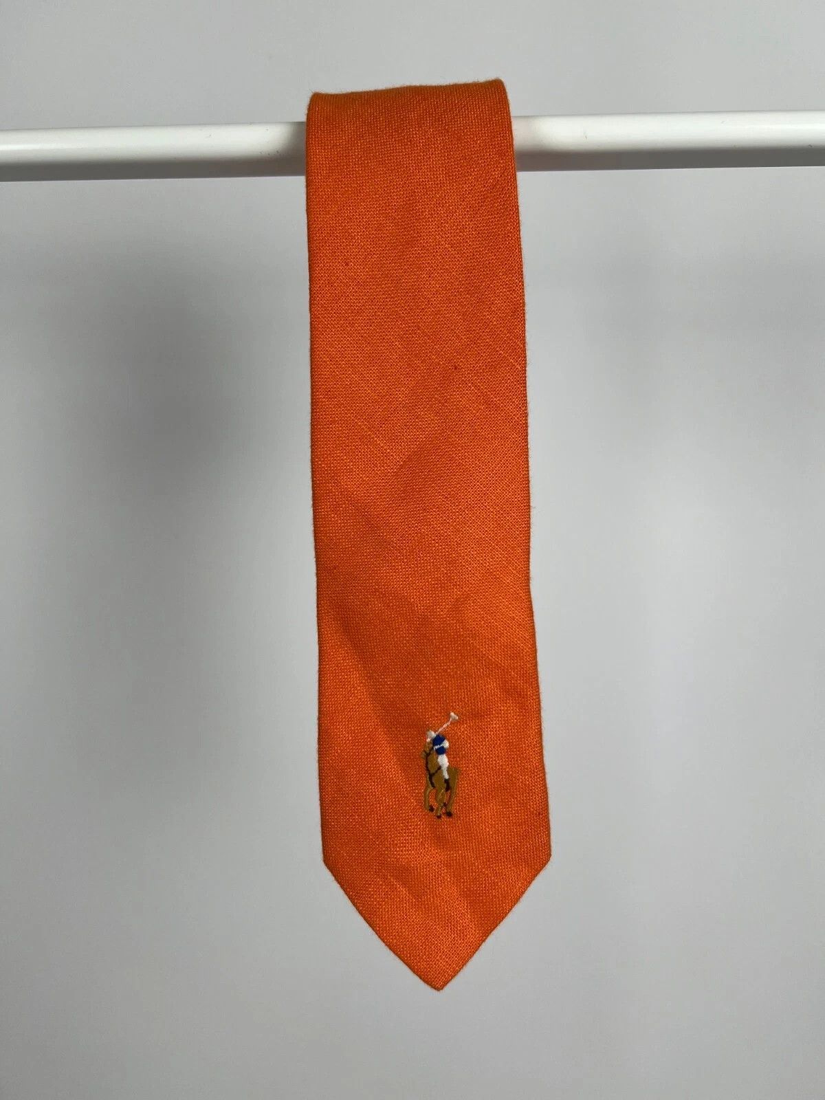 Polo Ralph Lauren VINTAGE Polo Ralph Lauren Linen Neck Tie Men's Orange Size ONE SIZE - 2 Thumbnail