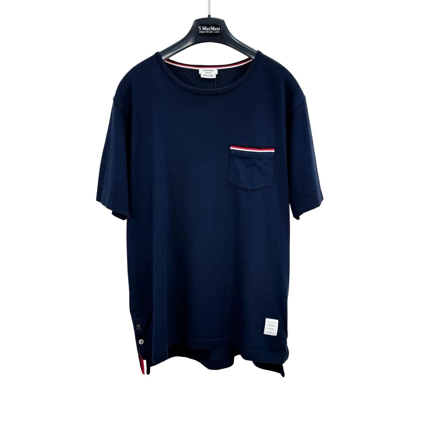 Thom Browne Thom Browne Navy RWB Stripe Pocket T-Shirt Size 3 Size US L / EU 52-54 / 3 - 1 Thumbnail