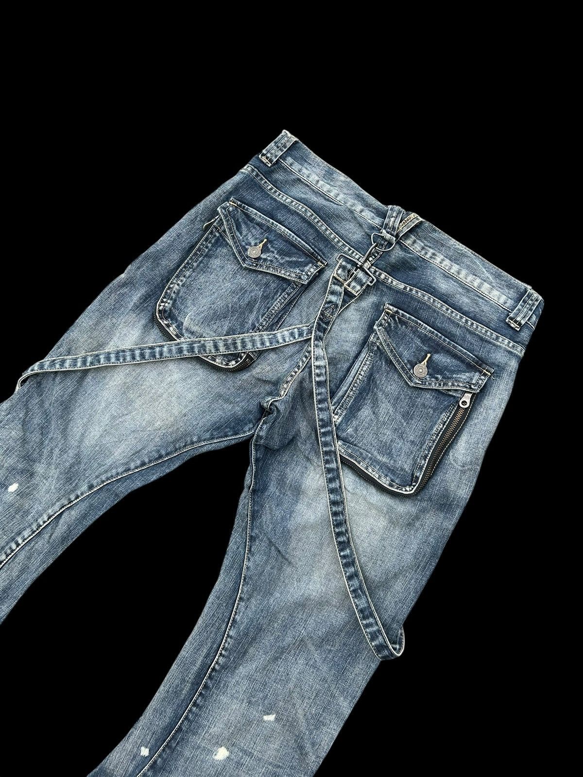 Japanese Brand × Kapital × Vintage PPFM Japanese Punk Style Curve Cut Banana Denim Jeans Rare Size US 32 / EU 48 - 14 Thumbnail