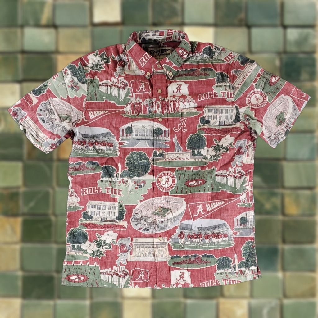 Reyn Spooner Reyn Spooner University Alabama Button-Up Shirt Short Sleeve Red Mens M Size US M / EU 48-50 / 2 - 1 Thumbnail