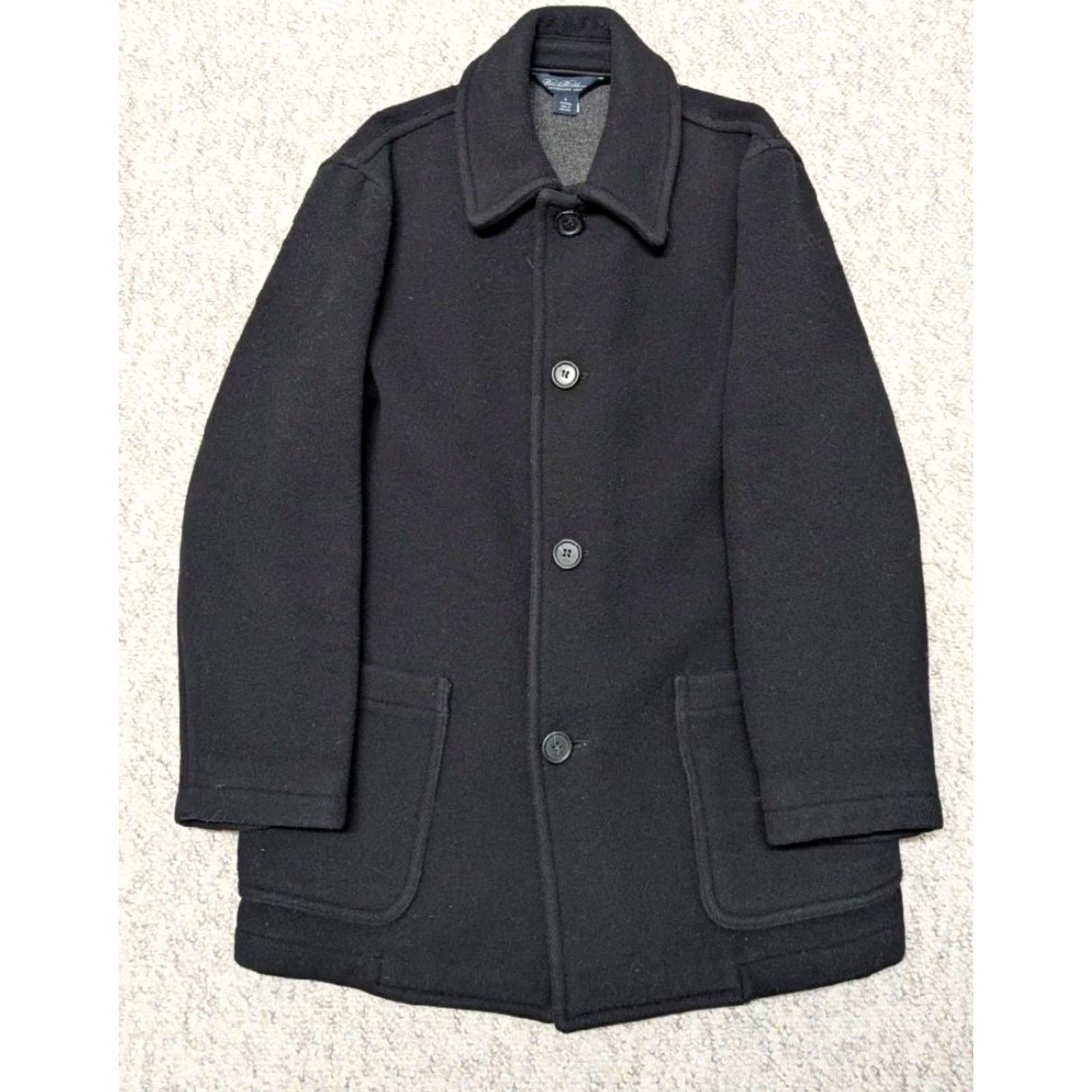 Brooks Brothers VINTAGE Brooks Brothers jacket Coat Men S Black Wool Overcoat 38 England Wool Thick Flannel Solid Button 38 Mens Size US S / EU 44-46 / 1 - 5 Thumbnail