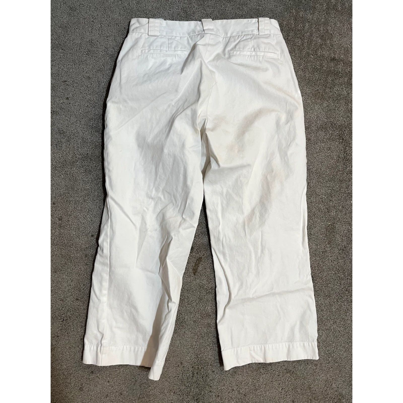 Gap Gap Capri Women's 6 Ivory Solid Cropped White Flaw 5-Pocket Design Zipper Button Cotton Nylon Lycra Classic Jeans Size ONE SIZE - 3 Thumbnail