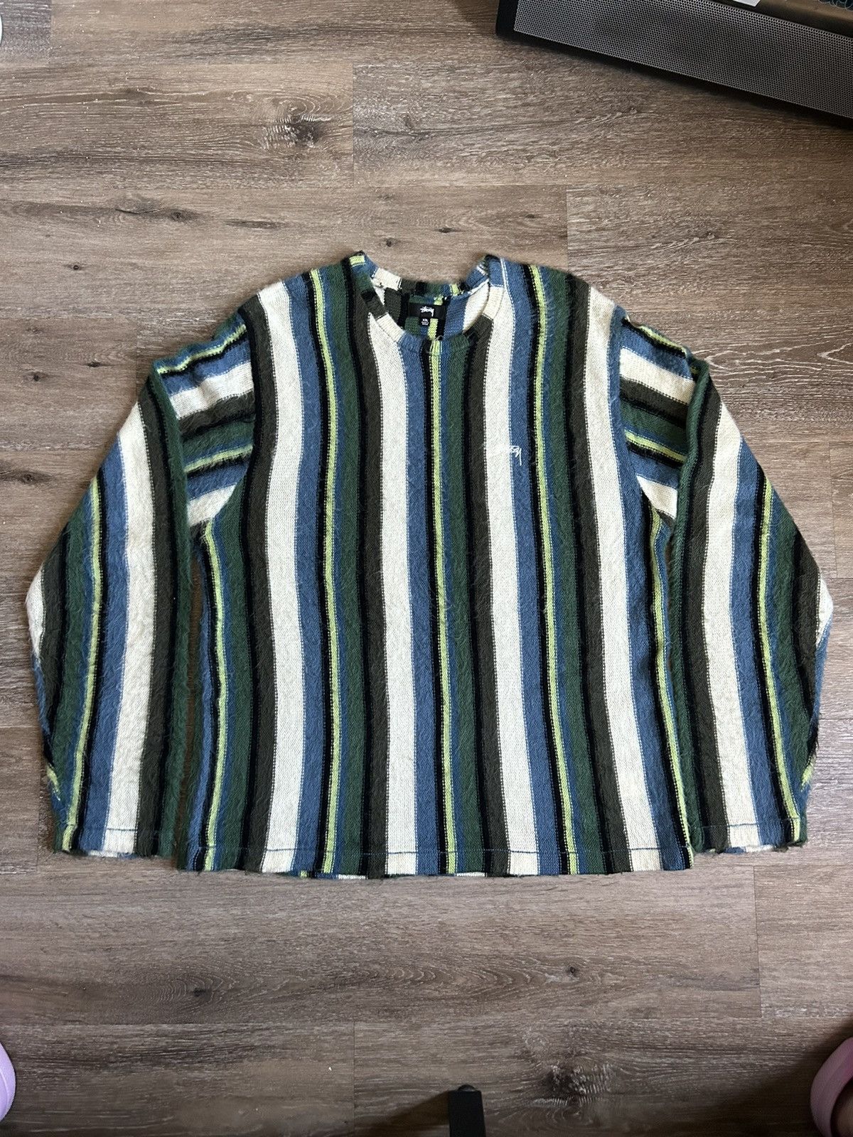 image of Stussy 2022 Vertical Striped Knit Crew, Men's (Size 2XL)