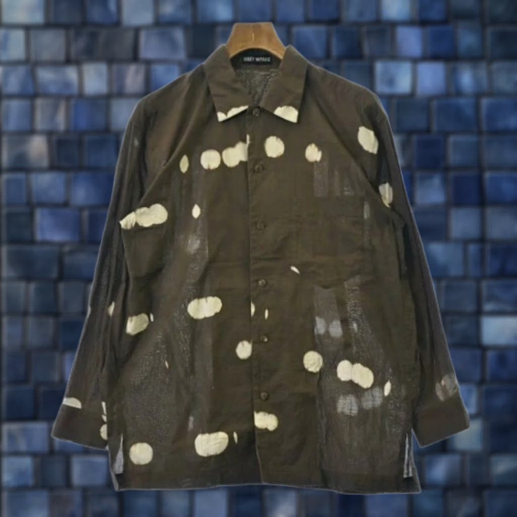 Issey Miyake ISSEY MIYAKE MEN Shirt Casual Cotton Brown x White All-Over Print Size M Long Sleeve Button-Up Men Size US M / EU 48-50 / 2 - 1 Thumbnail