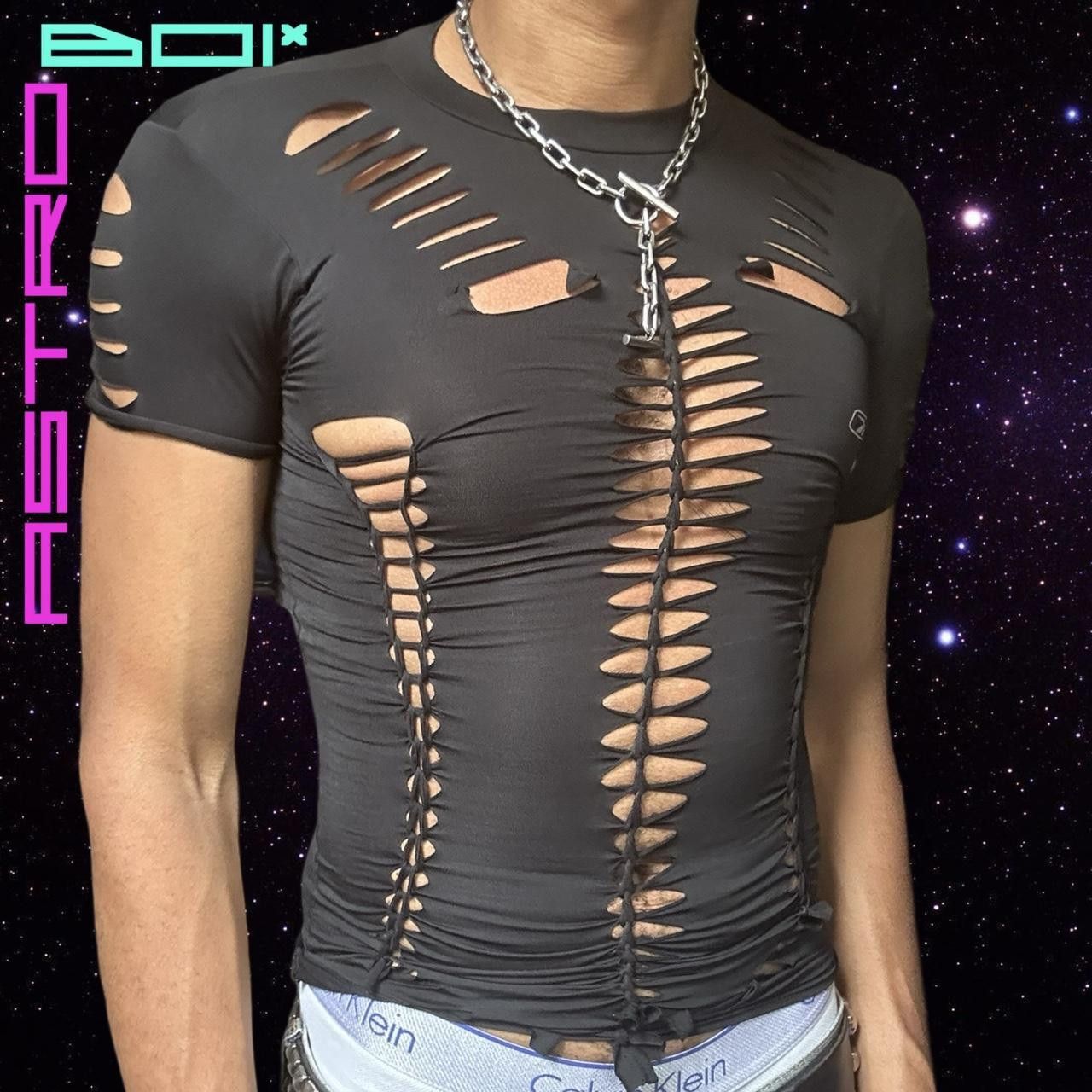 Reebok ASTROBOI* REEBOK Black Braided Rave Compression Top - Small Size S / US 4 / IT 40 - 3 Thumbnail