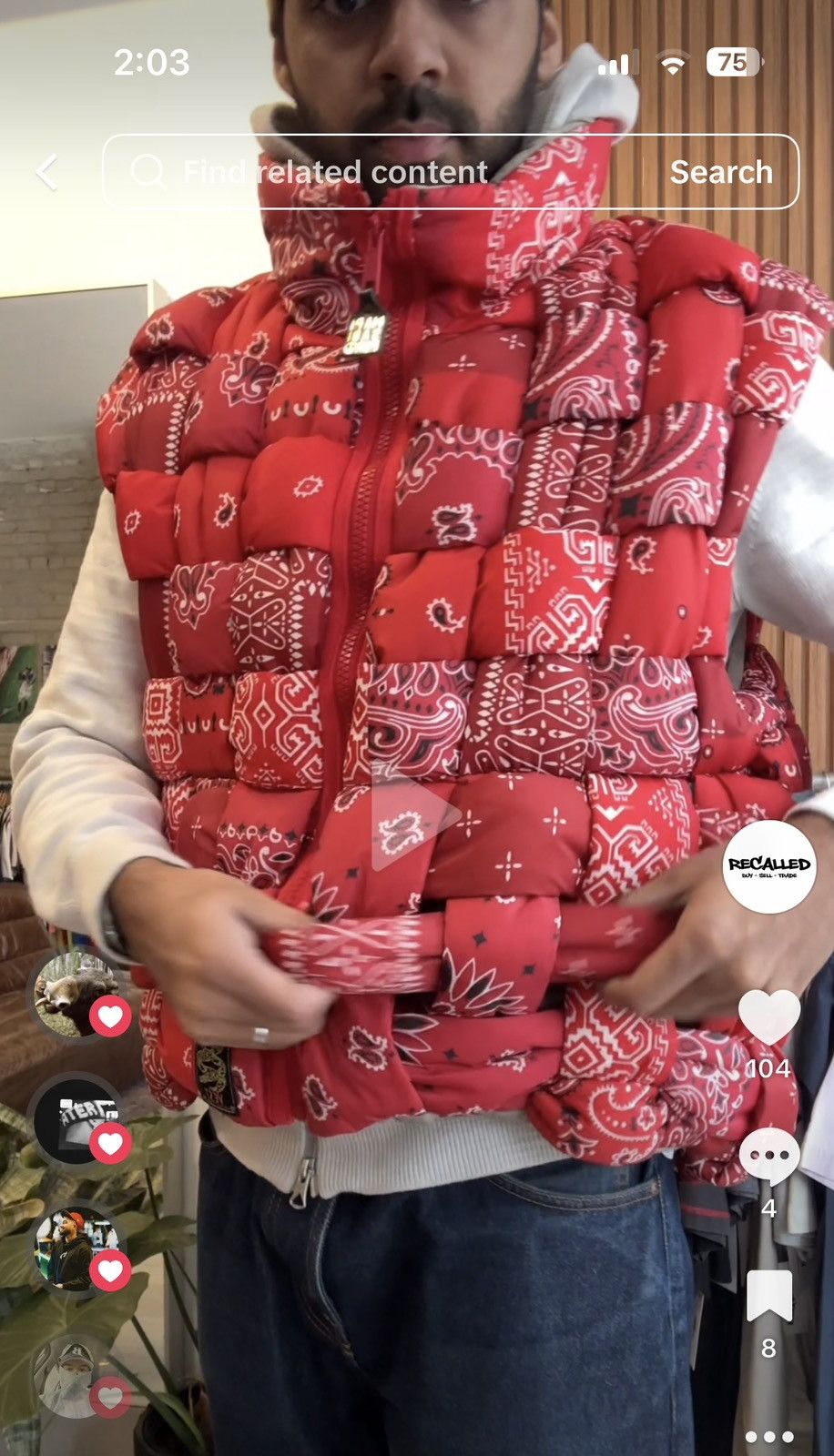 Kapital Kapital Bandana Woven KEEL Down Vest Size US L / EU 52-54 / 3 - 14 Thumbnail