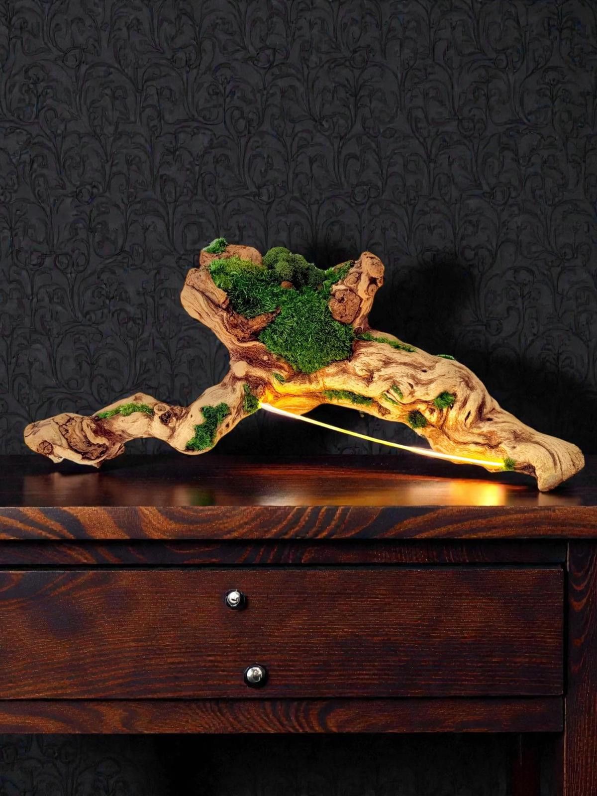 Other Organic Modern Driftwood Table Lamp Sculptural Wood Lighting Size ONE SIZE - 1 Thumbnail