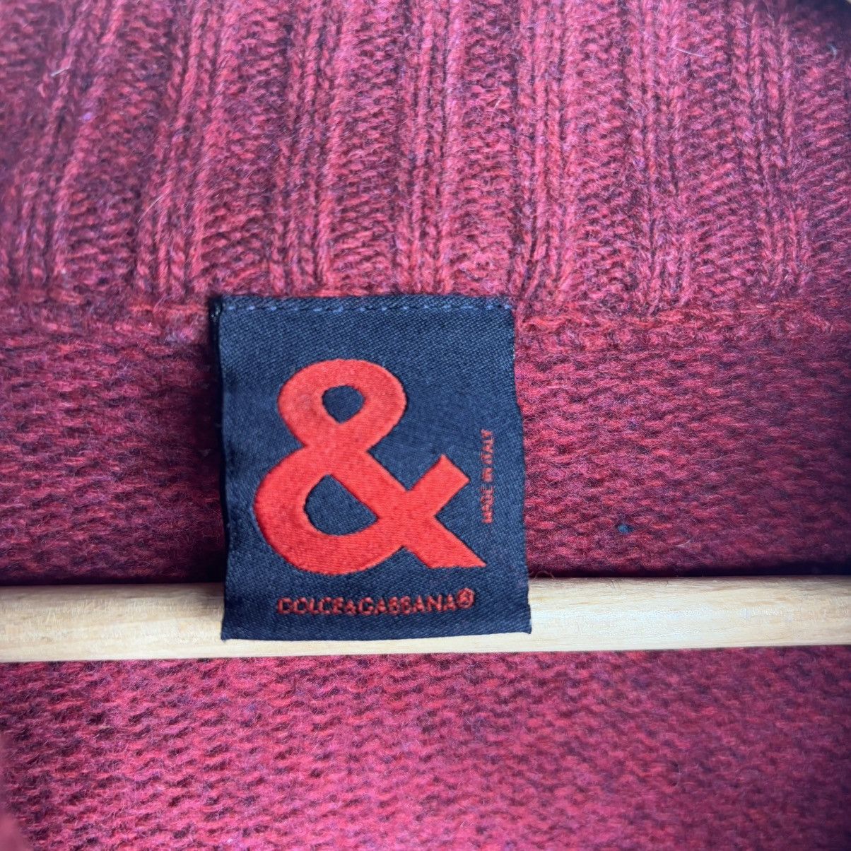 Dolce & Gabbana × Vintage vintage d&g sweater zip woolen burgundy Dolce & Gabbana Size M / US 6-8 / IT 42-44 - 3 Thumbnail