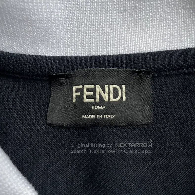 Fendi Fendi Logo-print long-sleeve shirt men's polo shirt, navy Size US M / EU 48-50 / 2 - 5 Thumbnail