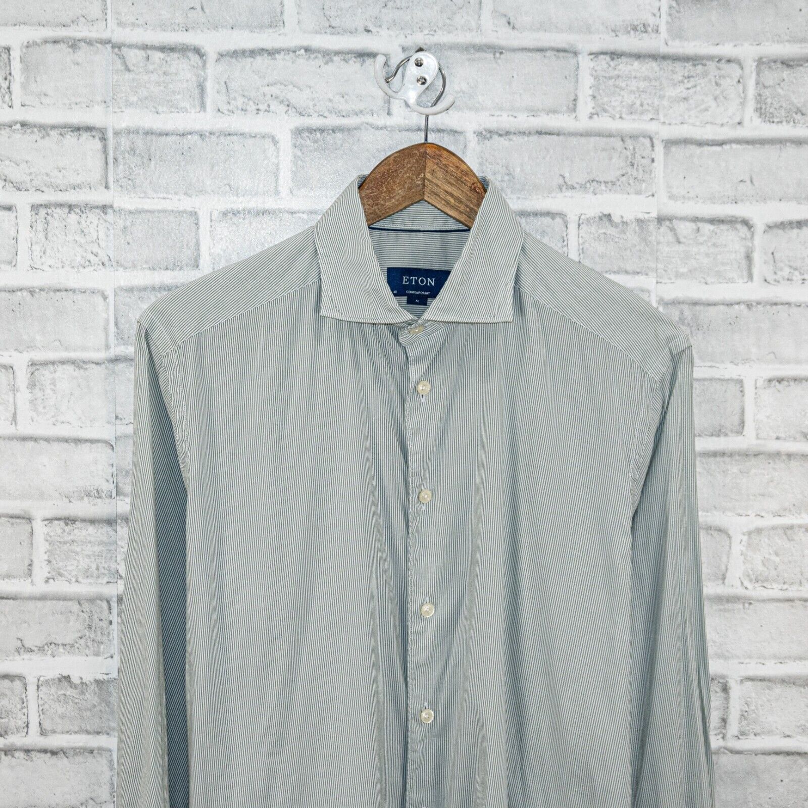 Eton ETON Contemporary Cotton Modal Poplin button up Shirt green Size US M / EU 48-50 / 2 - 4 Thumbnail