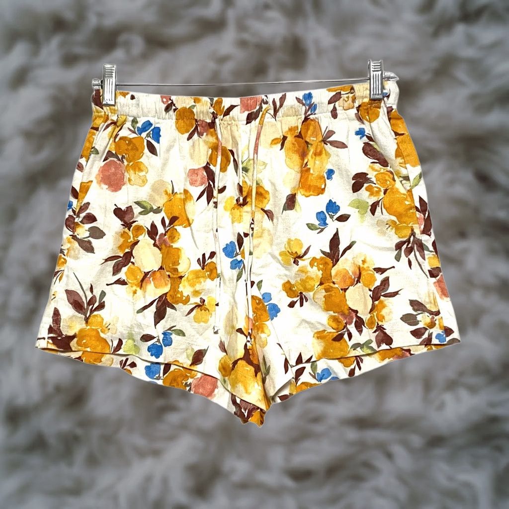 Abercrombie & Fitch Abercrombie Floral Pull On Shorts Womens S Linen Blend Spring Summer Comfort NWT Size 28" / US 6 / IT 42 - 1 Thumbnail