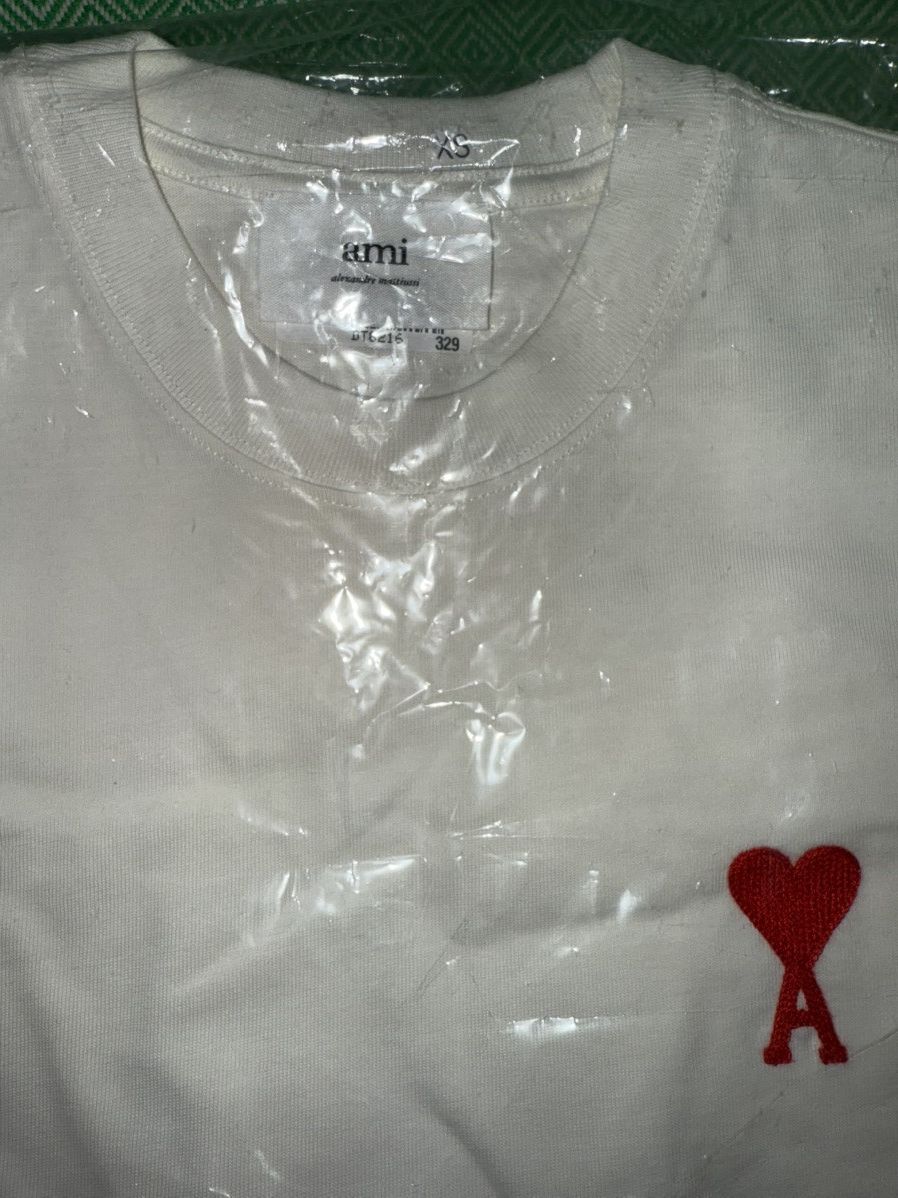 AMI AMI PARIS “De Coeur” embroidered cotton-jersey Tee! UNISEX! Size US XS / EU 42 / 0 - 4 Thumbnail