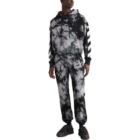Off-White o1rshd1 Diag Tie Dye Slim Sweatpant in Warm Grey Size US 32 / EU 48 - 2 Thumbnail