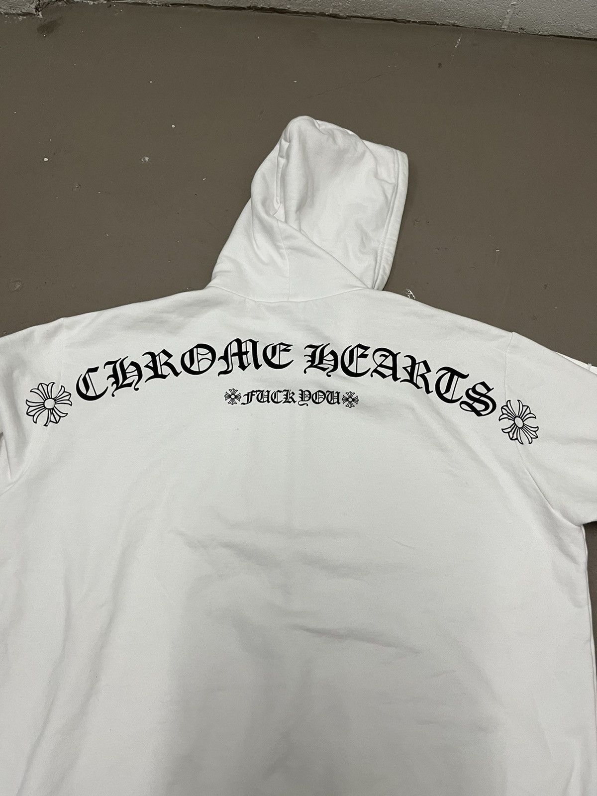 Chrome Hearts CHROME HEARTS FUCK YOU NYC EXCLUSIVE WHITE ZIPUP HOODIE Size US XL / EU 56 / 4 - 4 Thumbnail