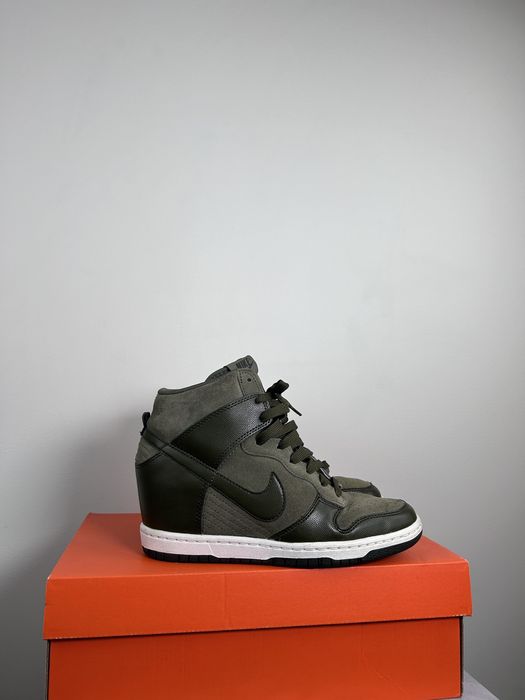 Nike NikeSky Hi Dunk Wedge Sneaker Dark Loden Olive 528899 | Grailed