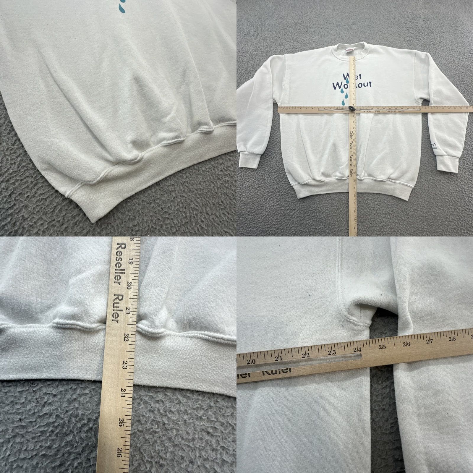 IDEA VINTAGE Santee Sweats Shirt XL White 90s Wet Workout IDEA International Mens Women? Size US XL / EU 56 / 4 - 8 Thumbnail