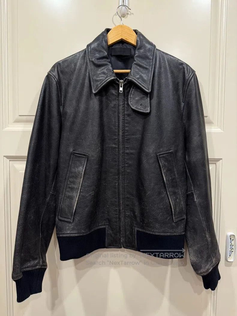 Helmut Lang HELMUT LANG Distressed Leather Jacket. Size US M / EU 48-50 / 2 - 1 Thumbnail