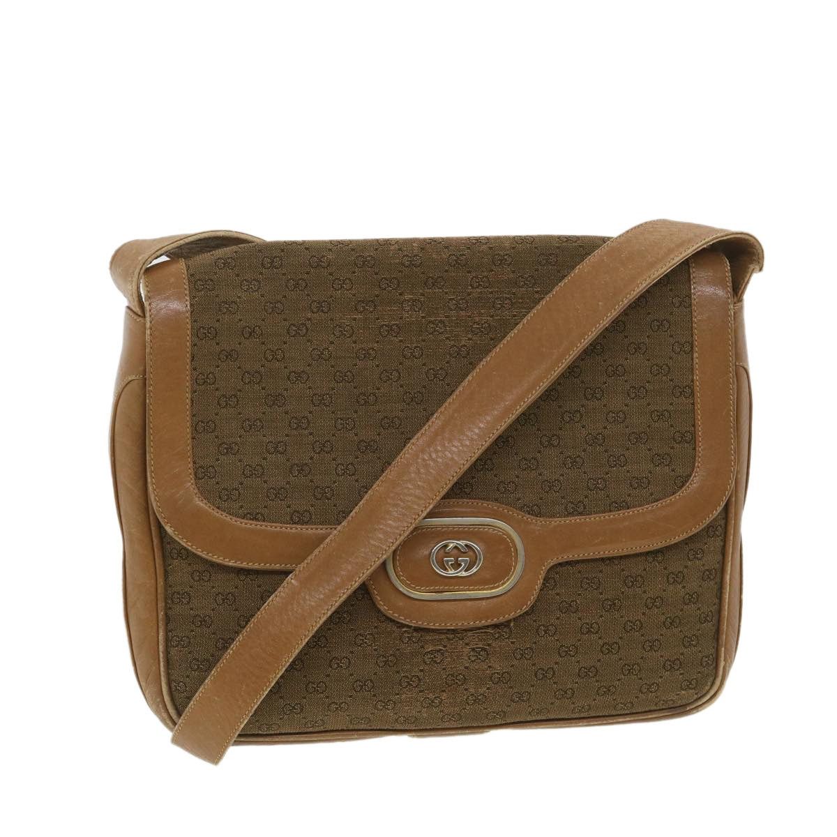 Gucci Micro GG Canvas Shoulder Bag Beige Brown, Women's