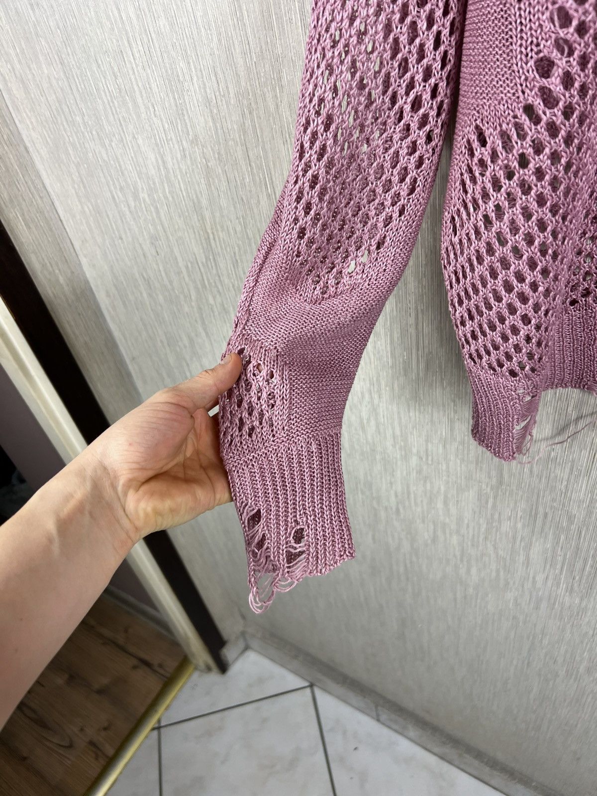 Diesel Diesel distressed open knit thrashed sweater oversize spider Size XS / US 0-2 / IT 36-38 - 9 Thumbnail