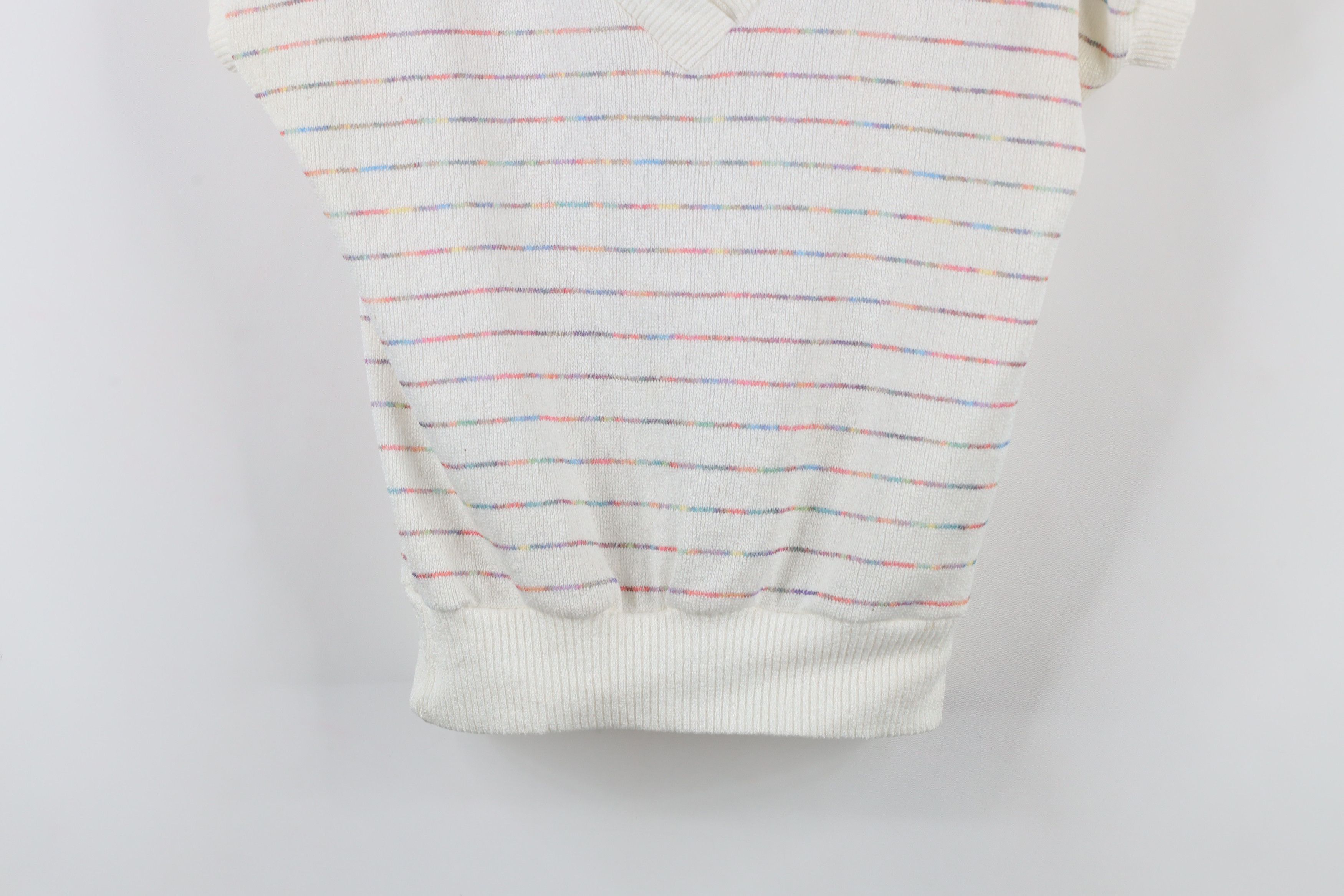 Vintage Vintage 80s 90s Streetwear Rainbow Striped Knit Sweater Vest Size S / US 4 / IT 40 - 3 Thumbnail