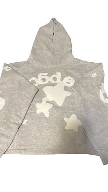 image of Spider Worldwide Sp5Der Cropped Beluga Hoodie in Grey, Women's (Size Small)